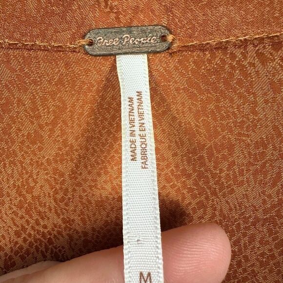 Free People Simone Notch Lapel Cinnabar Mini Dress Size Medium  Brown - Picture 3 of 6